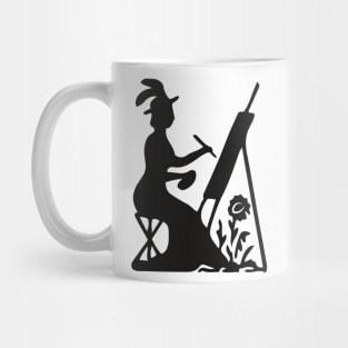 Female artist silhouette Mug